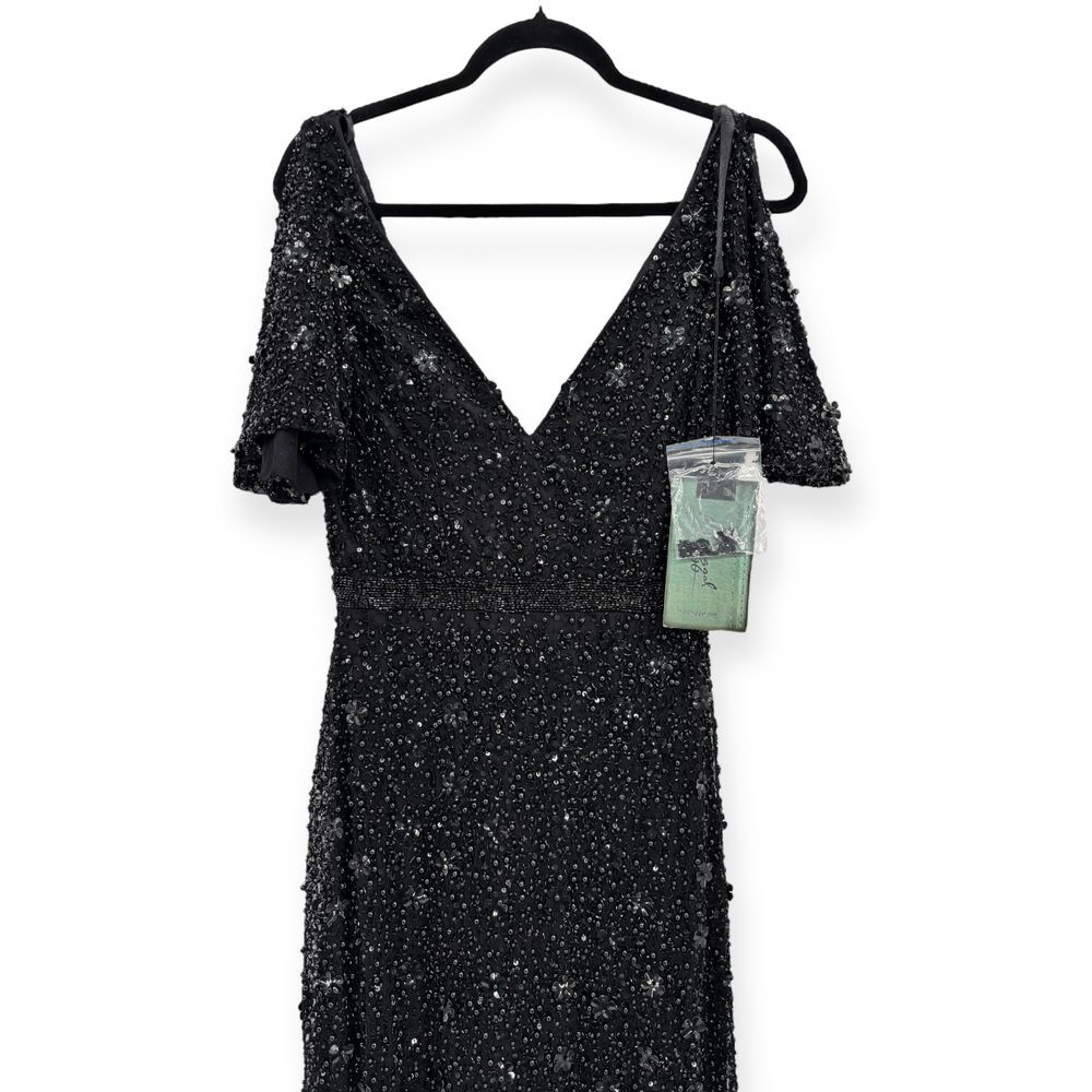 Mac Duggal Black Sequin Midi Dress - Picture 4 of 15